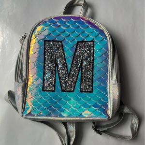 Justice Kids Glittery Pearlescent “M” Backpack Adjustable Straps